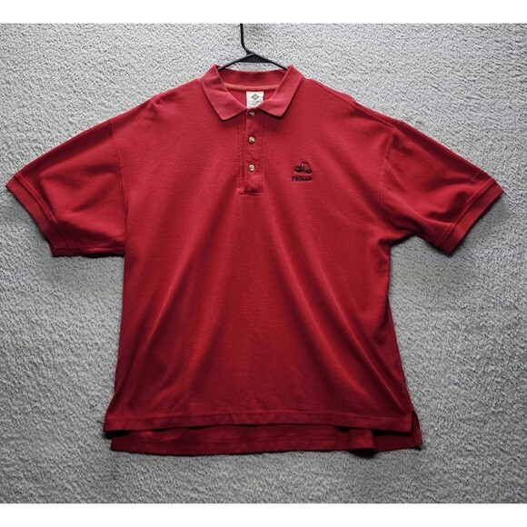 Columbia Polo Men's XL  Short Sleeve Red Solid Philment Shirt - Picture 2 of 11